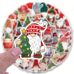 56pcs Christmas Gnome Vinyl Stickers - Waterproof for Water Bottle Laptop Phone