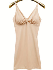 SCARBORO Full Slip Shapewear V Neck Tummy Control Adjustable Straps