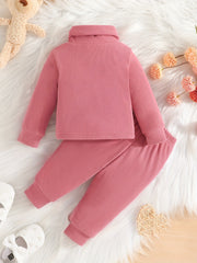 Baby Girls Turtleneck Top Trousers Set Toddler Kids Causal 2ps Outfit