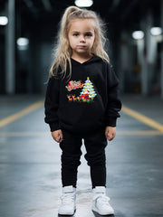 OERYUI 2pcs Christmas Night Print Hoodies Pants Set For Boys Girls