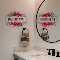 Bathroom Flowers Wall Sticker Toilet Decor Self-adhesive Removable