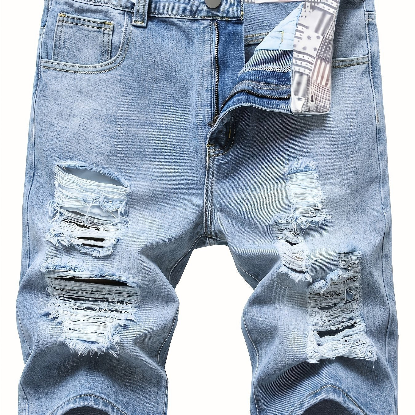 Men's Distressed Denim Shorts for Summer