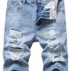 Men's Distressed Denim Shorts for Summer