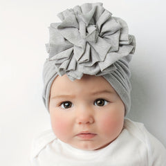 Baby Knitted Hat With Pleated Flower - All