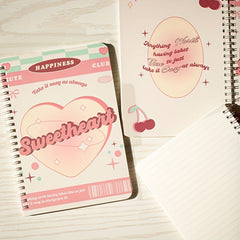 A5 Love Horizontal Line Pink Purple Notepad