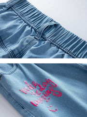 Girl's Summer Casual Loose Fit Jeans Pants