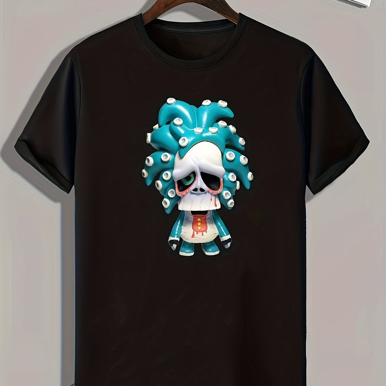 Funny Cartoon Print Men's Graphic T shirt Casual Comfy Tees For Summer