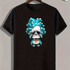 Funny Cartoon Print Men's Graphic T shirt Casual Comfy Tees For Summer