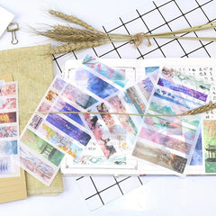 6pcs Creative Washi Paper Stickers Set for Artistic Creations