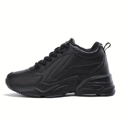 Women's Waterproof Chunky Running Shoes Faux Leather Outdoor Sneakers