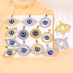 Hollow Turkey Eye Pendant Necklace Charm DIY Jewelry