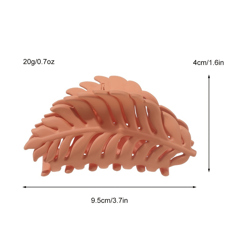 Matte Leaf Hollow Hair Claw Clip Strong Hold Grip Hair Jaw Clip For Thick Hair