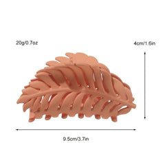 Matte Leaf Hollow Hair Claw Clip Strong Hold Grip Hair Jaw Clip For Thick Hair