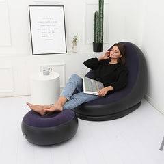 Inflatable Leisure Sofa Chair and Footstool Set for Camping and Travel