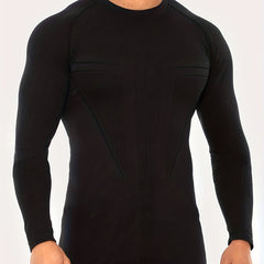 Men's Quick Drying Long Sleeve Shirt - Crew Neck Sweat Absorbing Undershirts