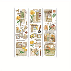 6pcs Plant PET Journal Stickers Retro Art Decoration Material