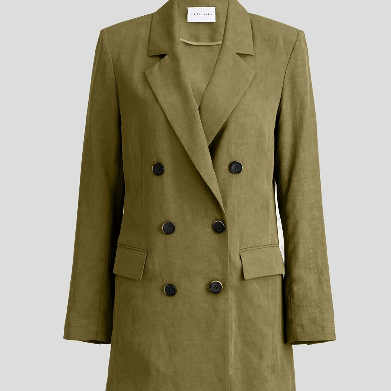 Double Button Blazer Coat Long Sleeve Loose Blazer Outerwear Women's