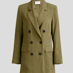Double Button Blazer Coat Long Sleeve Loose Blazer Outerwear Women's