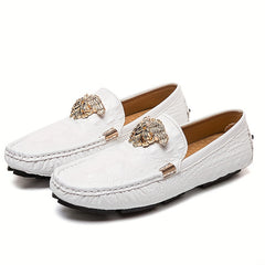 Men's Metallic Decor Loafer Shoes Non slip Driving Shoes