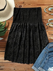 Lace Shirred Tube Top Backless Sexy Summer Women's Clothing