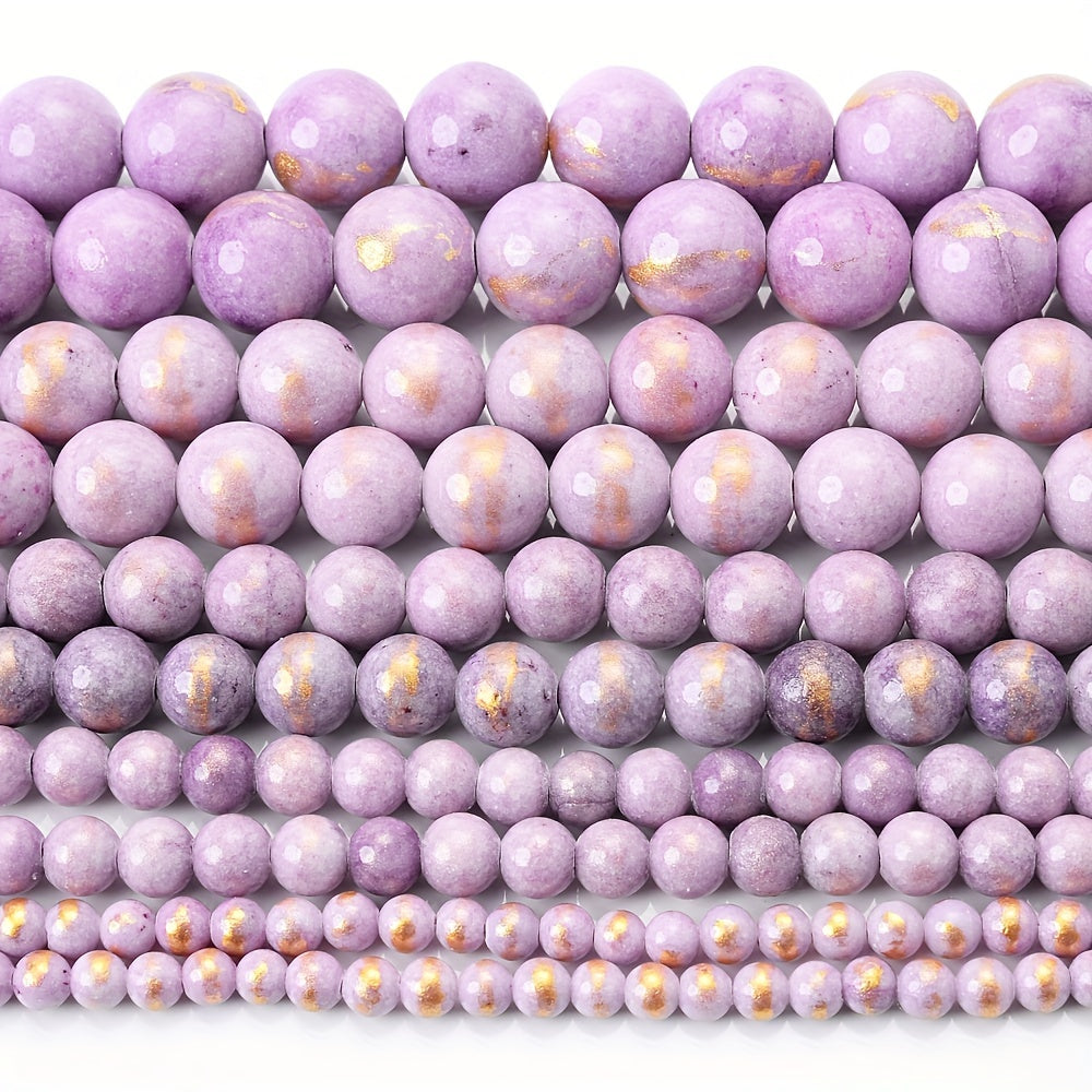 Purple Golden Jades Bead Natural Stone Beads 4-12mm 15''