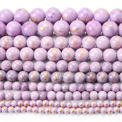 Purple Golden Jades Bead Natural Stone Beads 4-12mm 15''