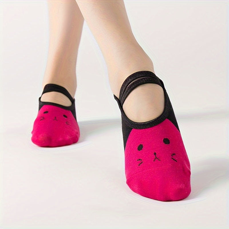 Women's Double Bars & Ballet Yoga Socks