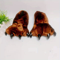 Cozy Plush House Slippers Funny Claw Shoes Men Women Winter Indoor