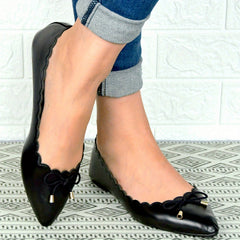 Women's Pointed Toe Ballet Flats Soft Sole Slip On Bowknot Shoes