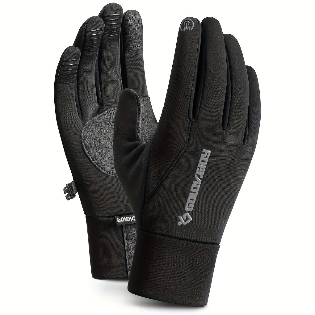 Men's Windproof Waterproof Cycling Gloves Fleece Lining Touch Screen Warm Gloves