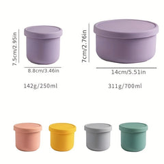 2pcs Silicone Kids Bento Box Leak Proof Lunch Box No BPAs & Chemical Dyes