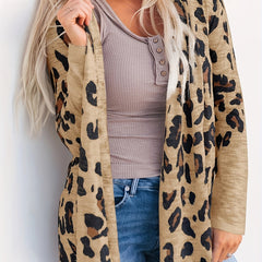 Leopard Print Long Sleeve Cardigan for Women