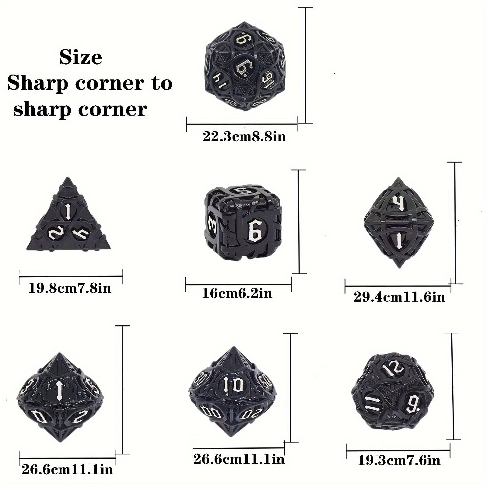 7pcs Metal Polyhedral Dice Set Christmas Gift