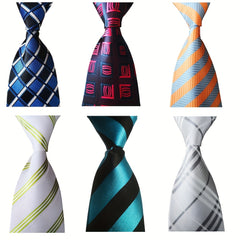 Men's Striped Plaid Necktie
