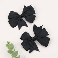 2PCS Baby Girls Grosgrain Ribbon Hair Bows Boutique Pinwheel Bow Hair Clips