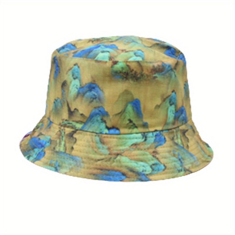 Print Double Sided Fisherman Hat For Men And Women Casual Sun Hat