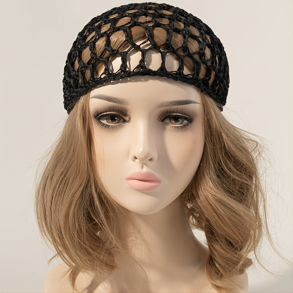 Mesh Crochet Hair Net Rayon Knit Snood Hat for Women Hairnet Snoods Cover