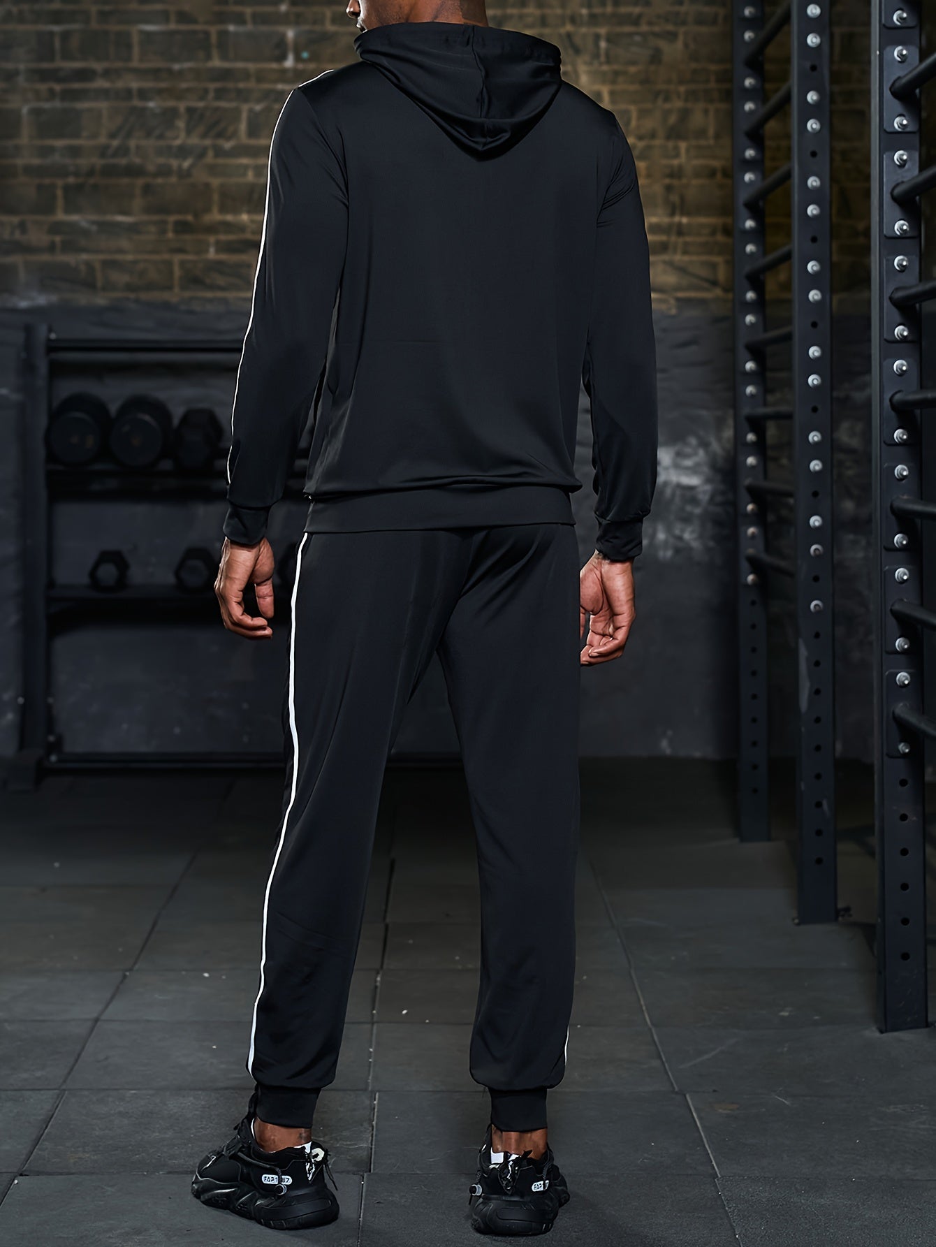 Men's Sports 2pcs Set Zip Up Hoodie Joggers Matching Set