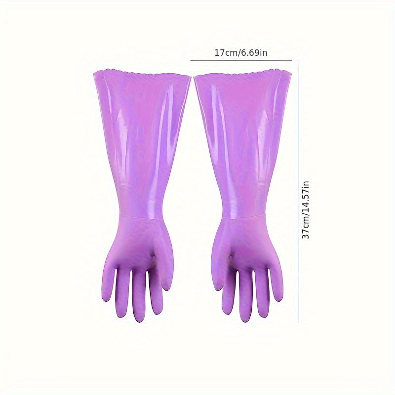 Long Velvet Warm Gloves Waterproof Laundry Gloves