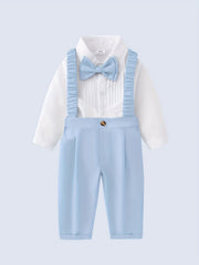 Baby Gentleman Suit 2pcs Long Sleeved Shirt and Overalls Pants