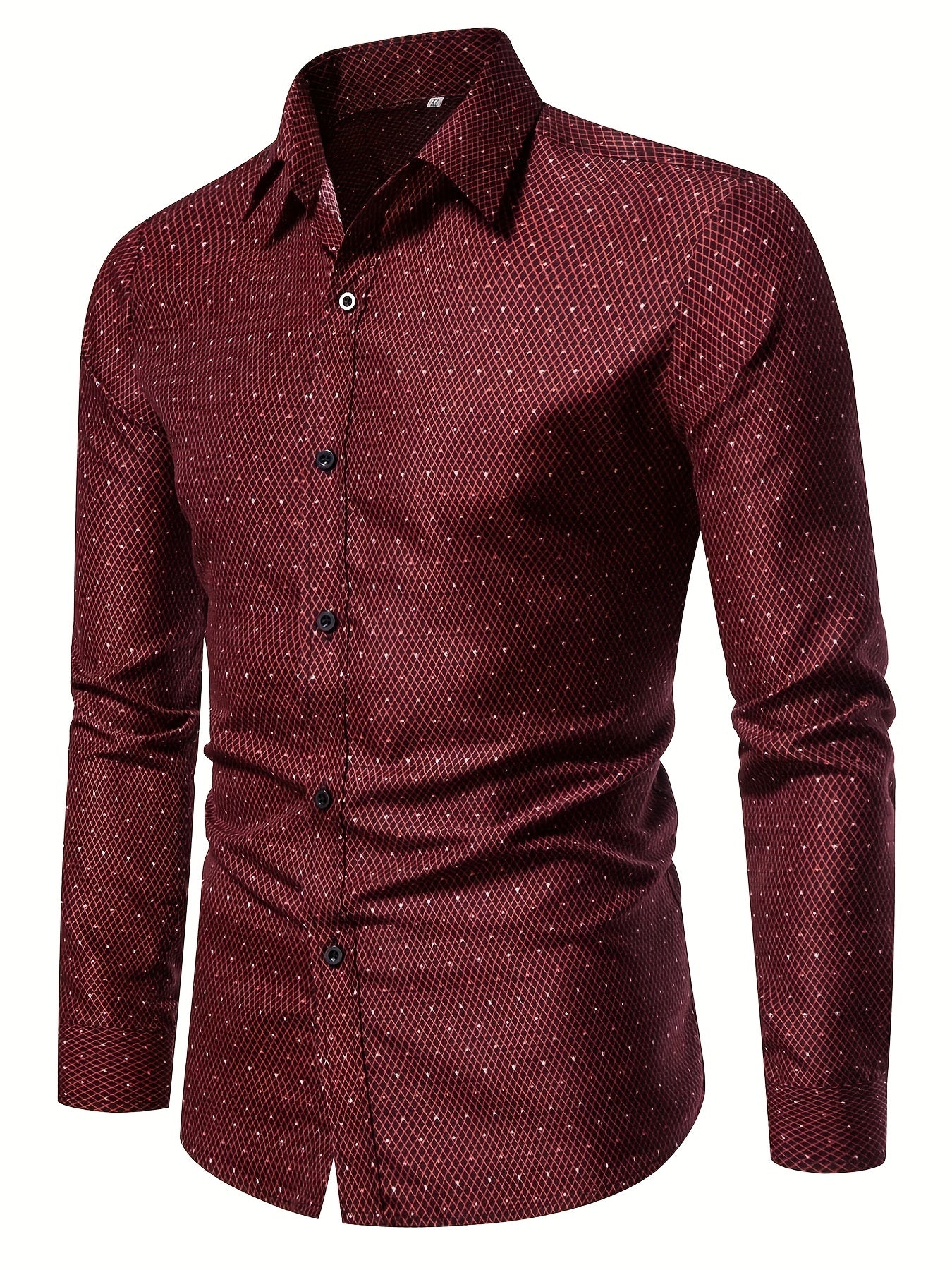 Floral Print Button Up Long Sleeve Shirt for Men