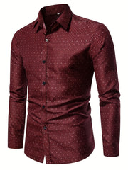 Floral Print Button Up Long Sleeve Shirt for Men