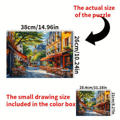 1000pcs Adult Mini Puzzle Midday City Restaurant High Difficulty