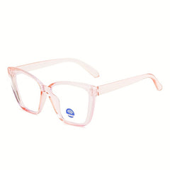 Cat Eye Anti Light Glasses For Women Men Students Clear Jelly Frame