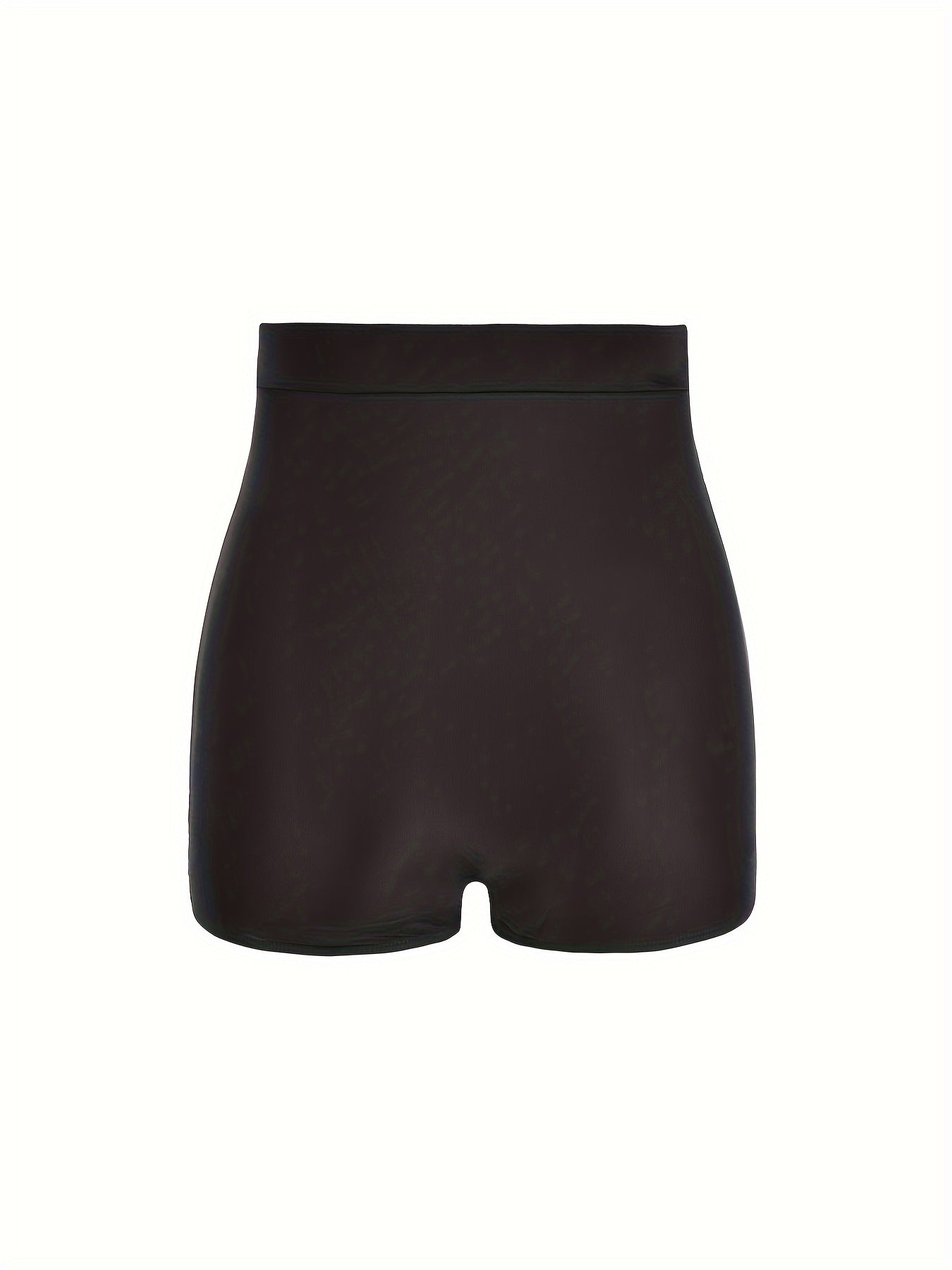 Solid Ruched High Rise Swimwear Shorts
