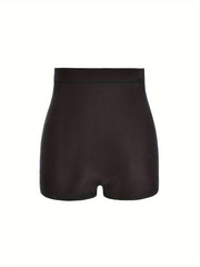 Solid Ruched High Rise Swimwear Shorts