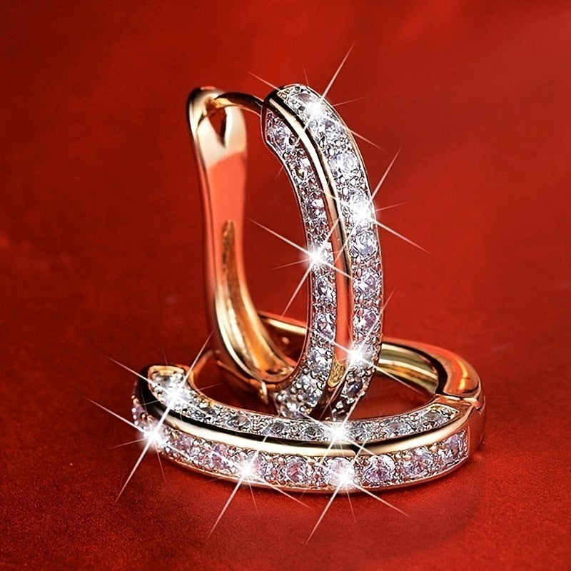 U-Shaped Zirconia Ear Buckle Earring
