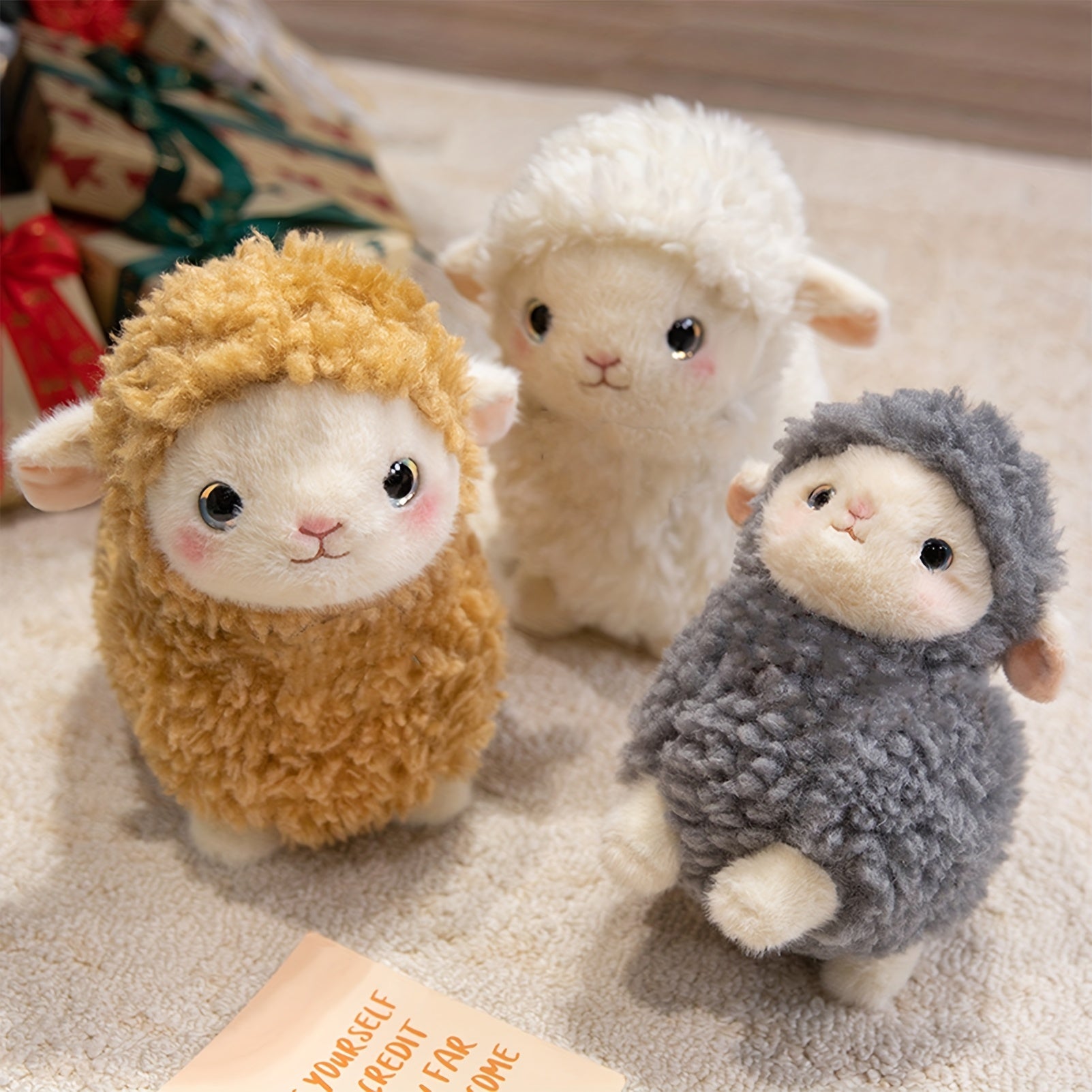 Plush Sheep Toys Soft Stuffed Animals with Pink Blush 24