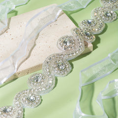 Rhinestone Mesh Ribbon Belt Bridal Wedding Belt