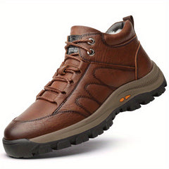 Men's Fuzz-lined Hiking Boots Lace-up Casual Walking Shoes
